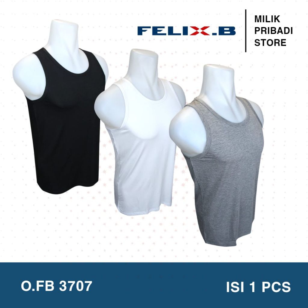 Kaos singlet pria dewasa Felix.B 3707 | isi 1 pcs | Bahan bamboo spandek
