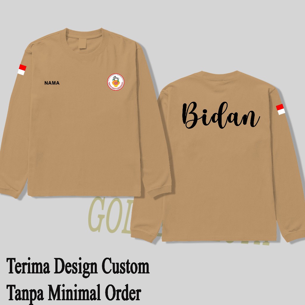 Kaos IBI Ikatan Bidan Indonesia Lengan Panjang Baju Kaos Bidan Midwifes