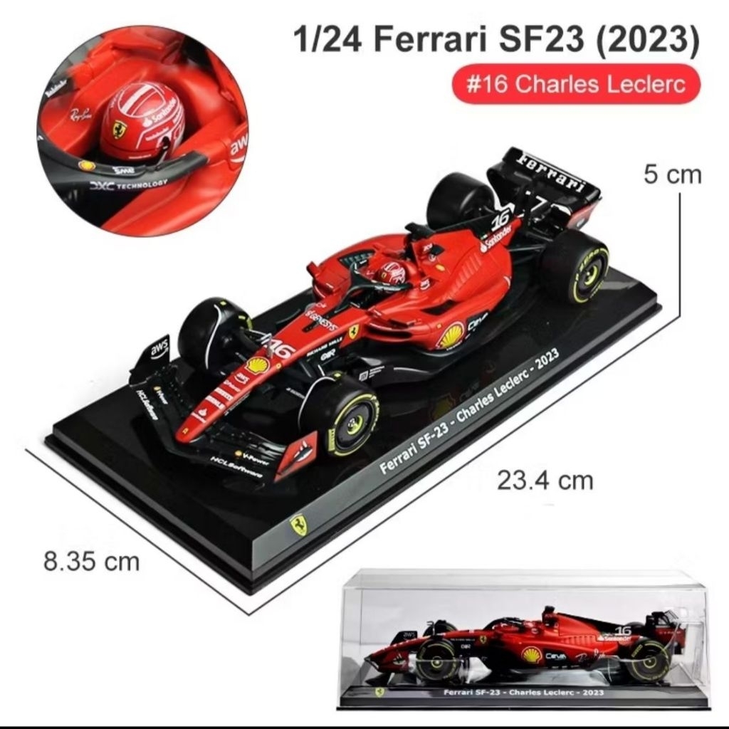 Bburago 1:24 2023 F1 Ferrari SF23 #16Charles Leclerc