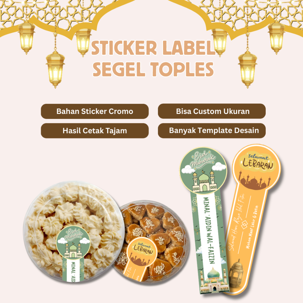 Sticker Label Segel Toples Kue Kering Untuk Ramadan Dan Idul Fitri