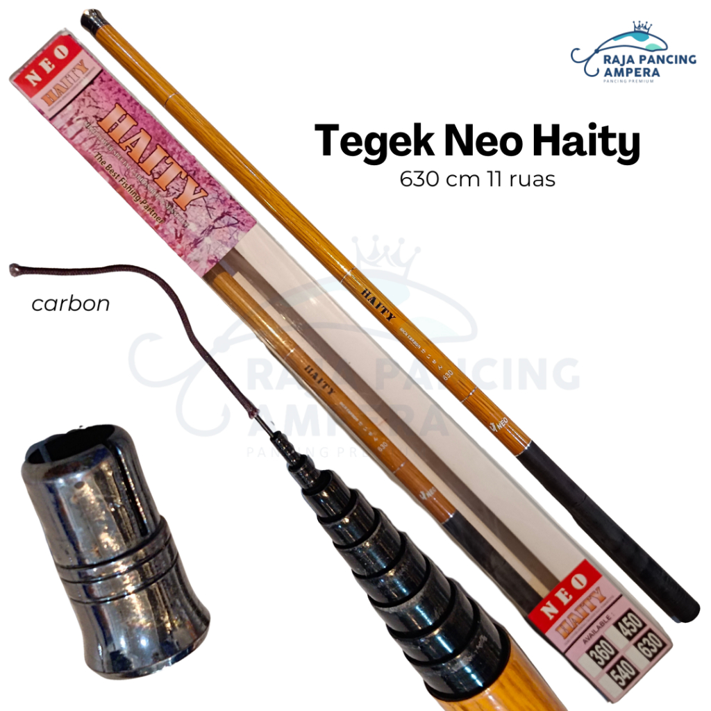Tegek Karbon Neo Haity 630 cm Joran Pancing Lentur Sepat Ruas Panjang