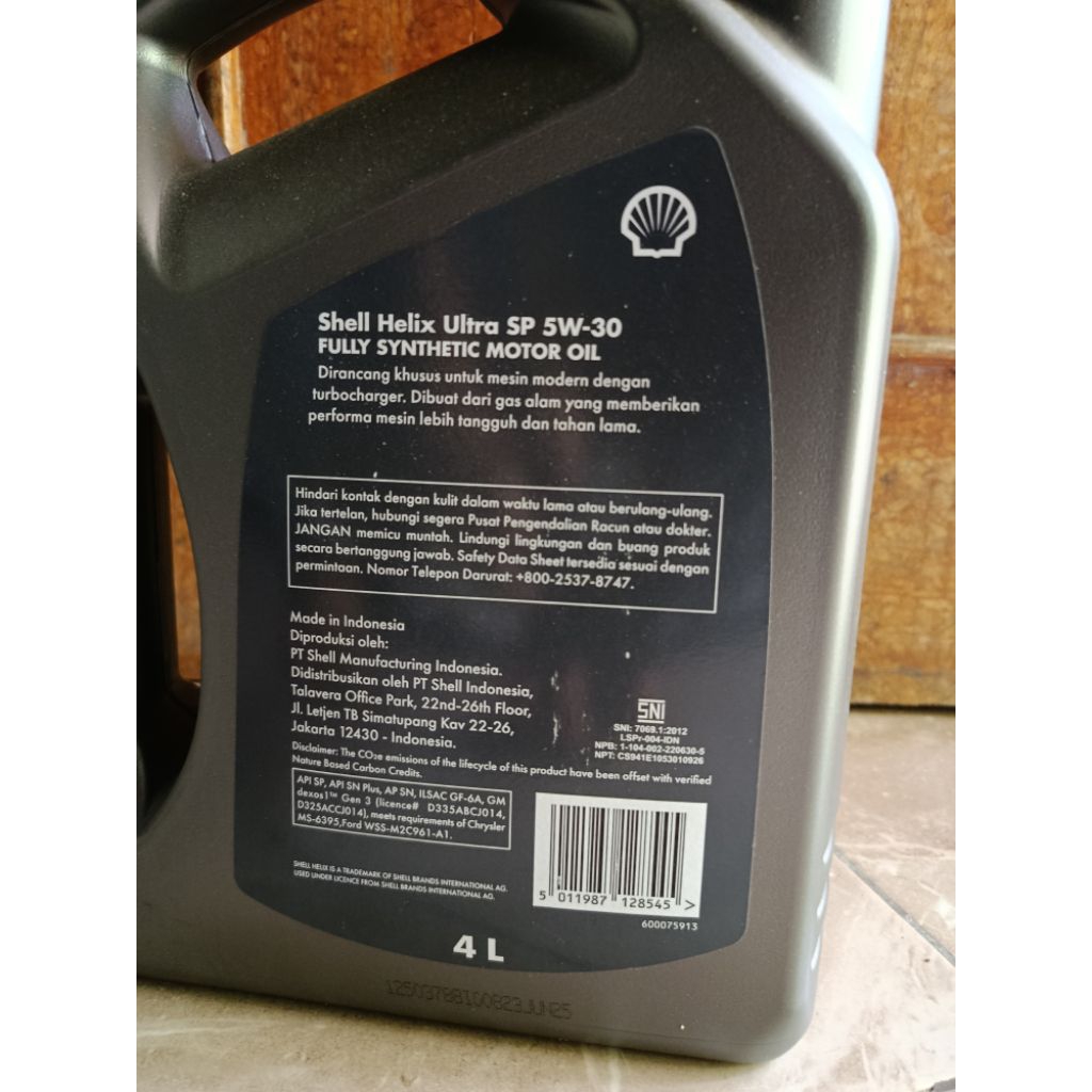 OLI SHELL HELIX ULTRA SAE 5W-30 FULL SYNTHETIC 4LITER ORIGINAL