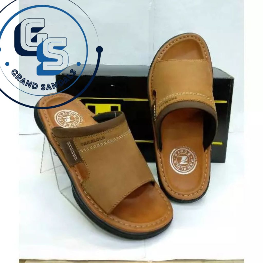 PAKALOLO Sandal Kulit Pria Original Leather Hitam Cokelat Tan Ukuran 39-43 0873