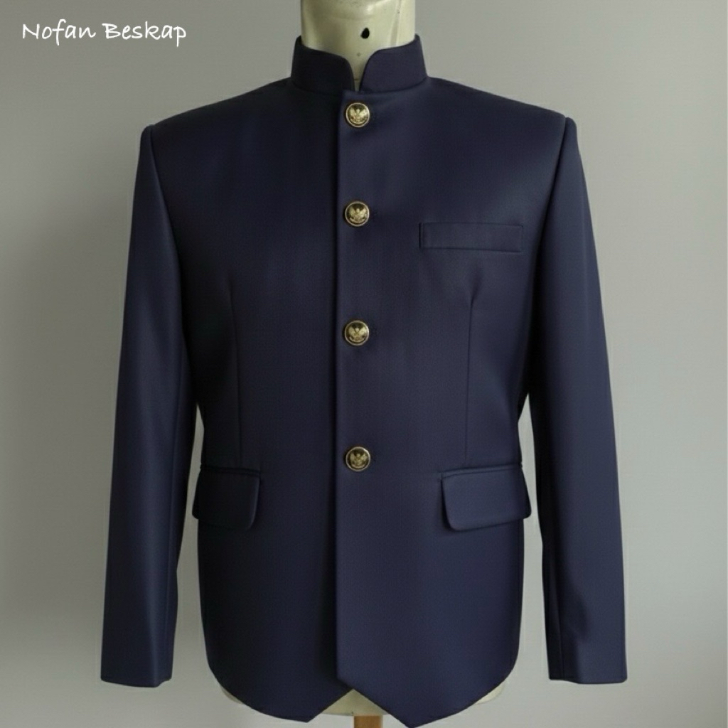 Beskap Solo Atela Polos | Beskap Solo Polos Biru Navy