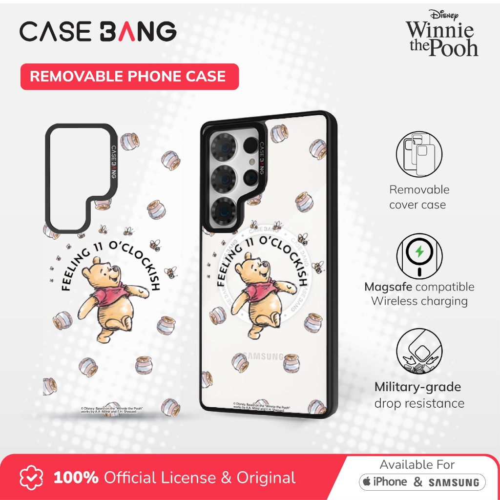 Casebang Removable Phone Case Cover Winnie The Pooh 1.0 Series - Relaxing Pooh Magnetic Casing Samsu