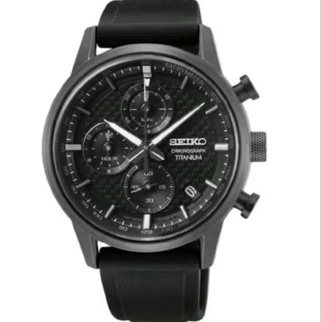 Seiko chronograph SSB393P1 hitam pria original