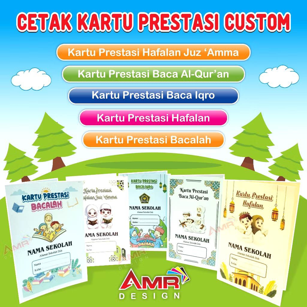 Kartu Prestasi Costum / Kartu Prestasi Iqra / Kartu Prestasi Al-Quran / Kartu Prestasi Hafalan Juz'A