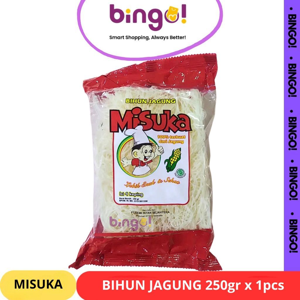 MISUKA Bihun Jagung 250gr | Tekstur Super Kenyal, Rasa Maksimal