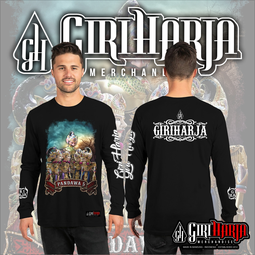 Kaos wayang golek Pandawa 5 / kaos Giri Harja / Kaos distro / kaos tangan panjang