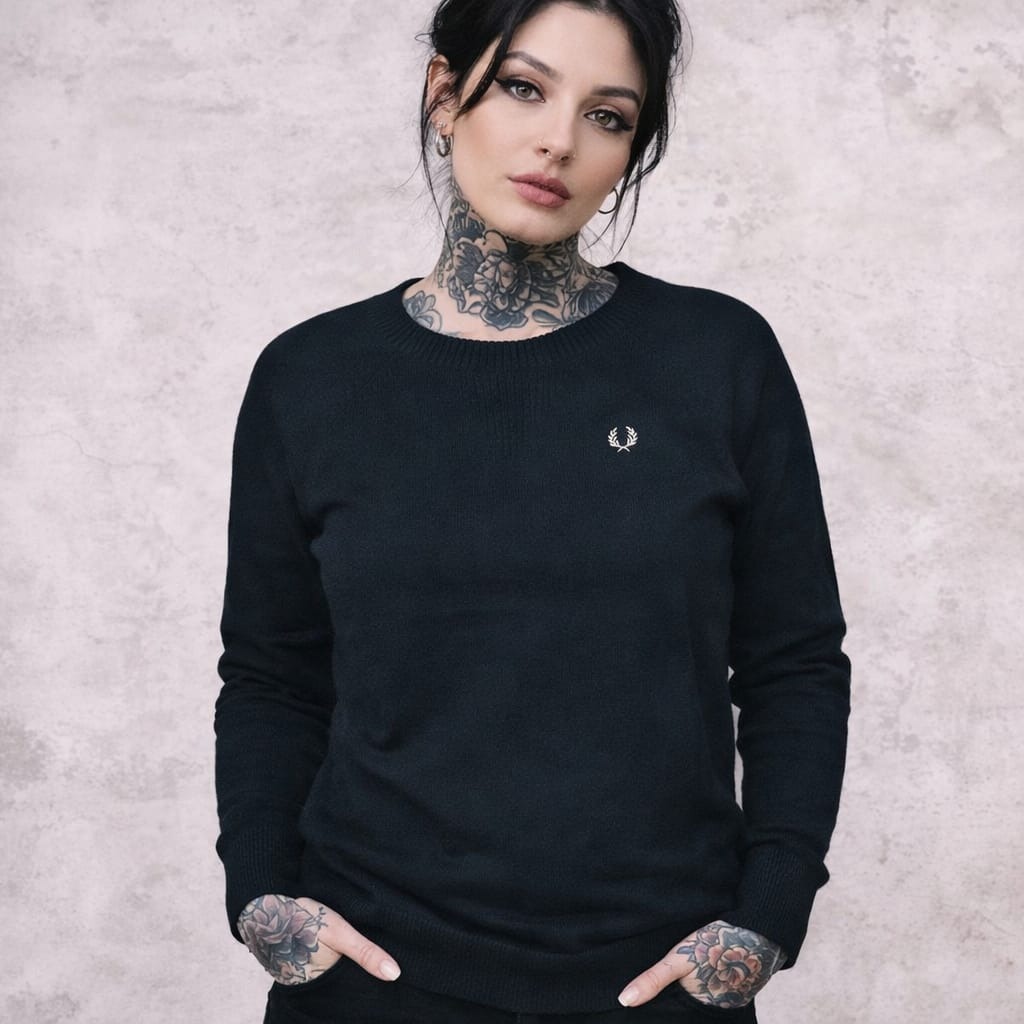Fred Perry Women Crew Neck Jumper (K1754-102) Original
