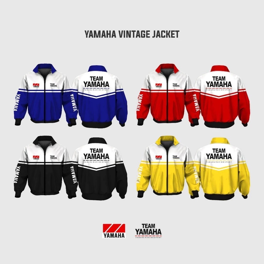 Vintage Yamaha Jacket Windbreaker | Jaket Motor Yamaha Retro Full Printing