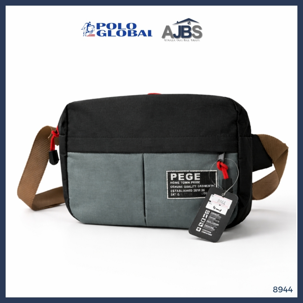Tas Polo 8944 Mini Sling Bag Pria Simpel - Tas Selempang Pria Waist Bag Pounch Pria Unisex Tas PEGE