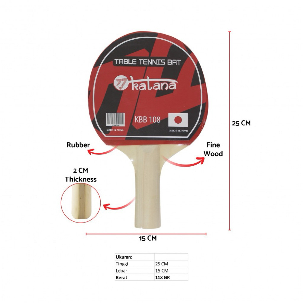 Bet Pingpong Katana KBB 108 Original / Bet Tenis Meja Katana KBB 108