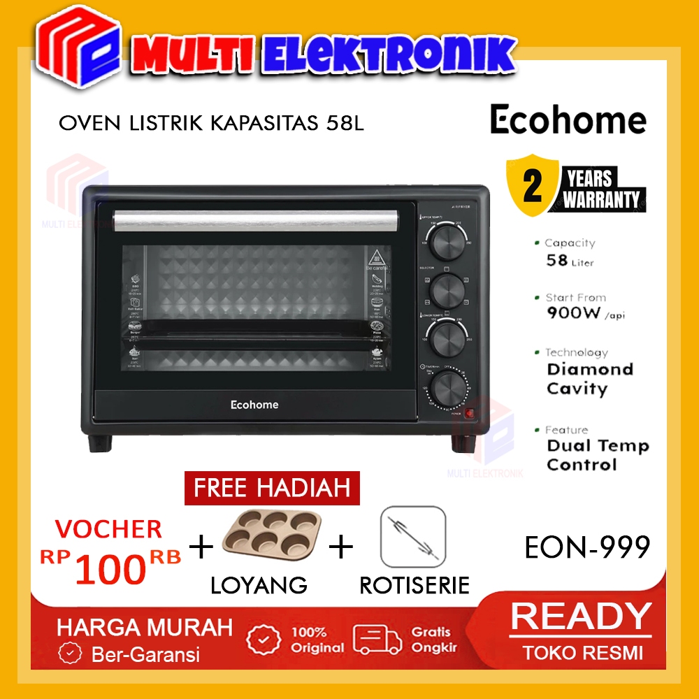 Ecohome Oven Noble Series EON888 / EON999 Oven Listrik Kapasitas Besar & Hemat Energi