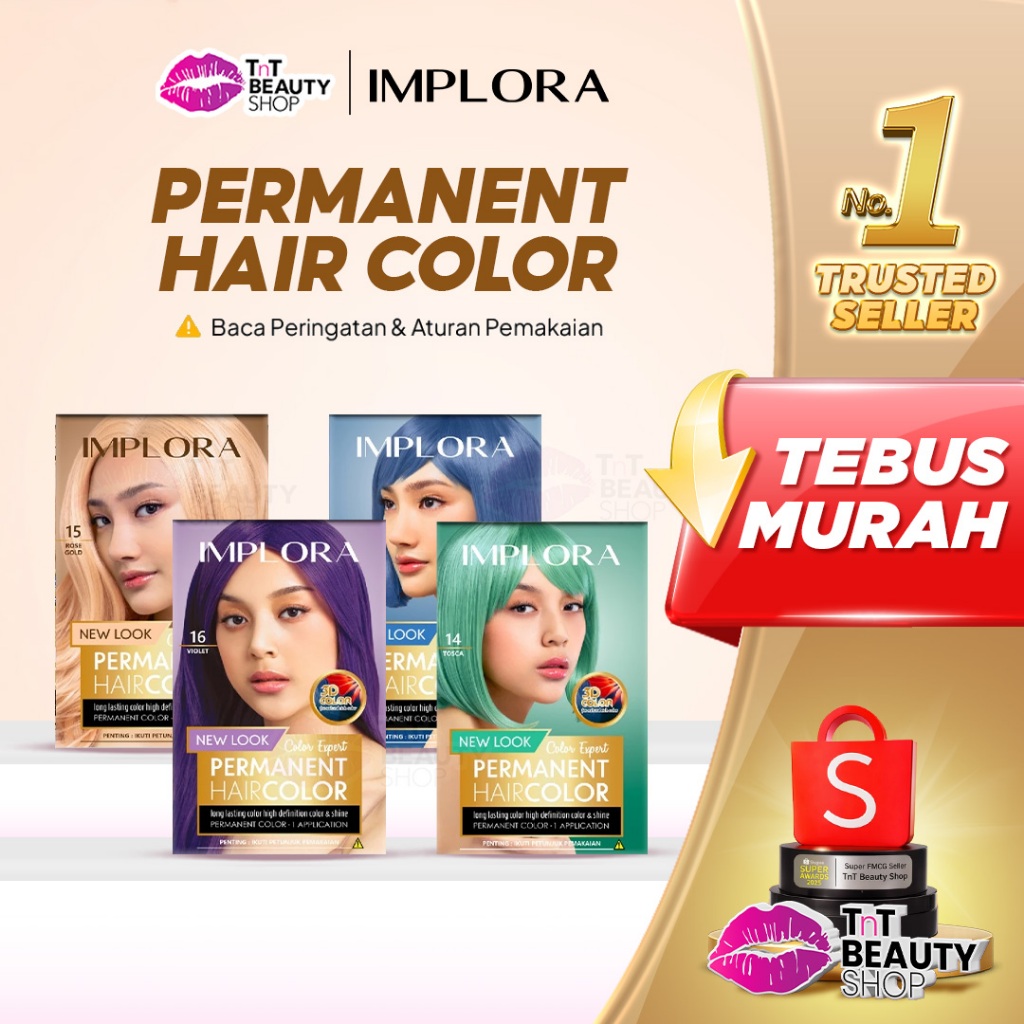 IMPLORA New Permanent Hair Color / Cat Rambut Perwarna Bleaching Warna Alami | TnT Beauty Shop