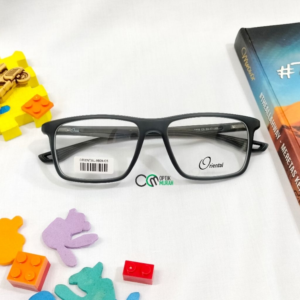 Frame kacamata sport pria minus cylinder kotak original branded Oriental 9809