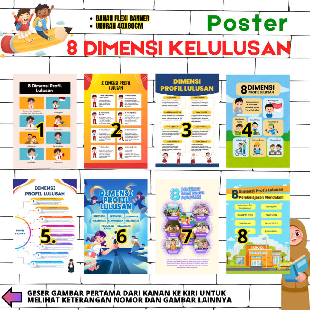 poster sekolah 8 DIMENSI KELULUSAN