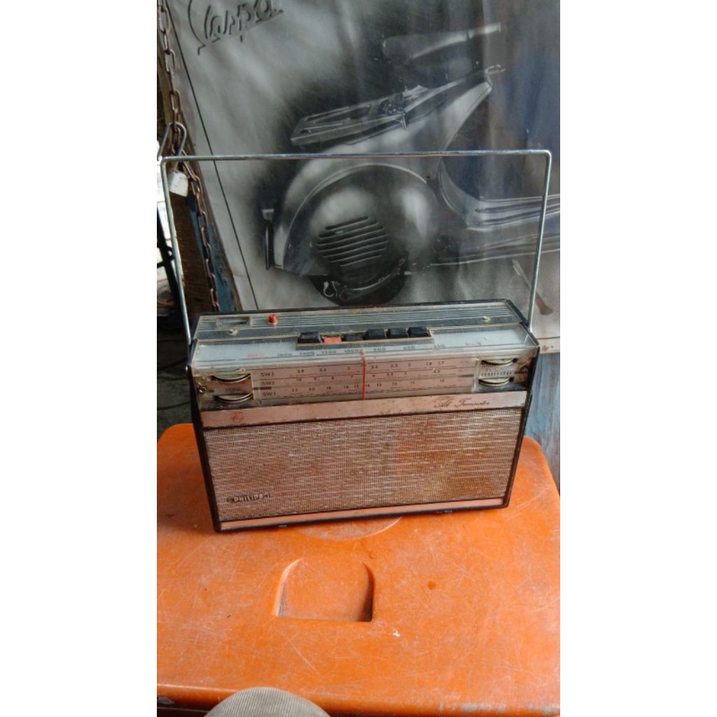 radio phillips 295rb perbiji jadul antik kuno lawas vintage display anggap mati