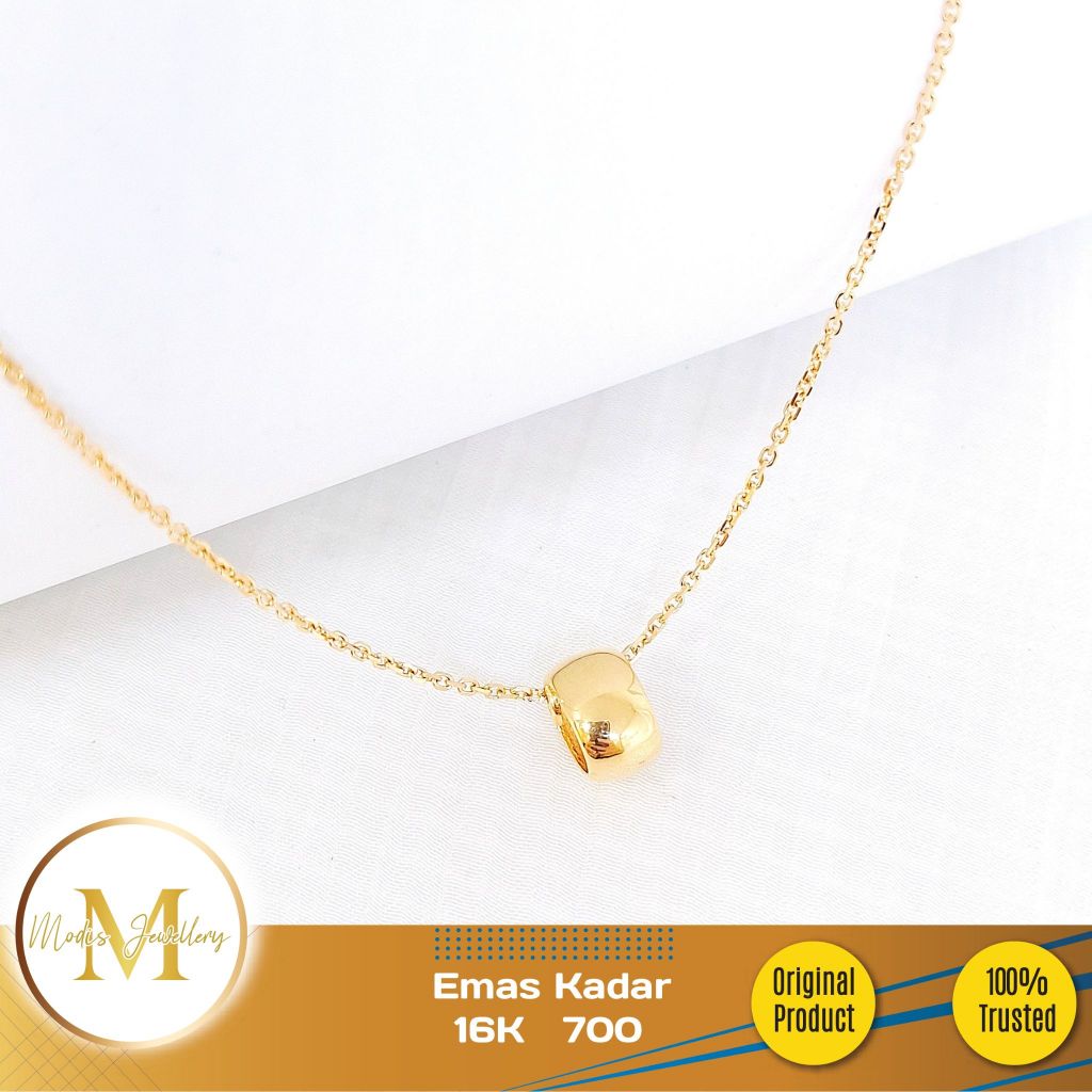 MODIS JEWELLERY - Kalung Ring Polos Kuning - Emas 16k  700