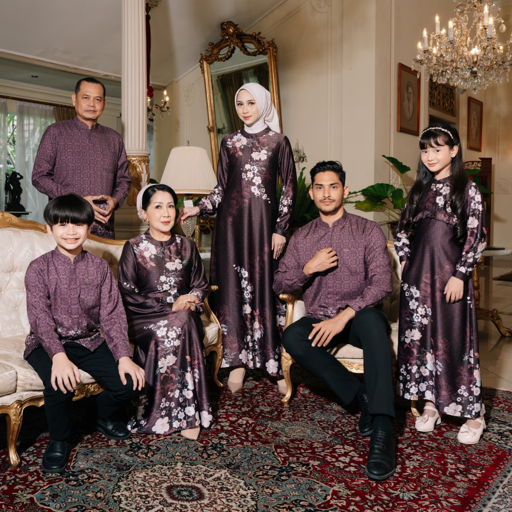 Adyatma - ALYSSA SERIES BURGUNDY Sarimbit Lebaran 2026 Family Set Raya Series Modern Premium