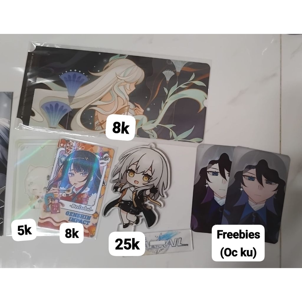 Merch tiket Nahida, pc fanmerch Nahida & Raiden Genshin, Standee Stelle HSR