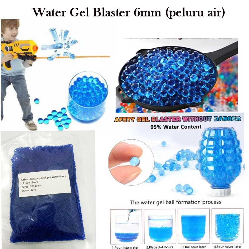 6mm WWG WGB peluru Blaster Jelly ball waterbeads  peluru pistol mainan anak bola jelly tanaman air d