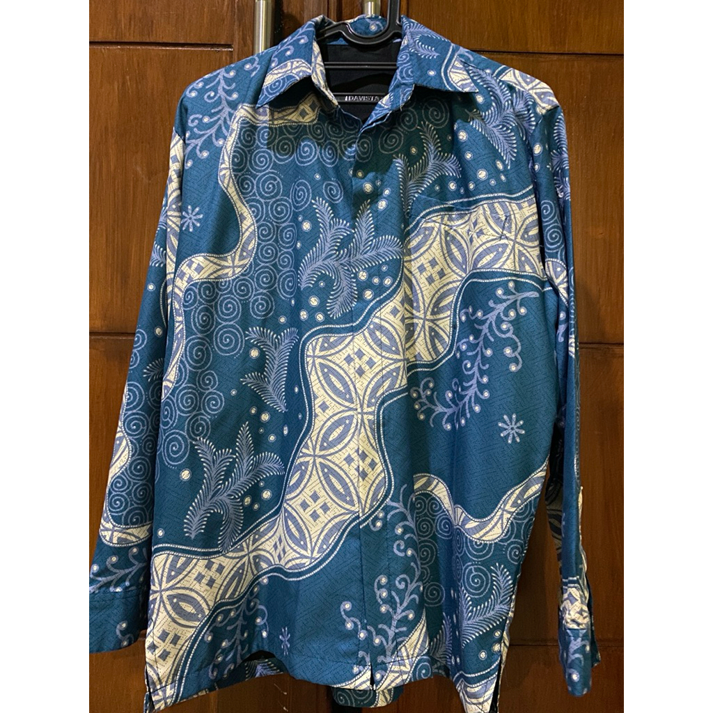 PRELOVED | BATIK PRIA warna biru | baju atasan batik pria | Pakaian pria | Batik ada puringnya