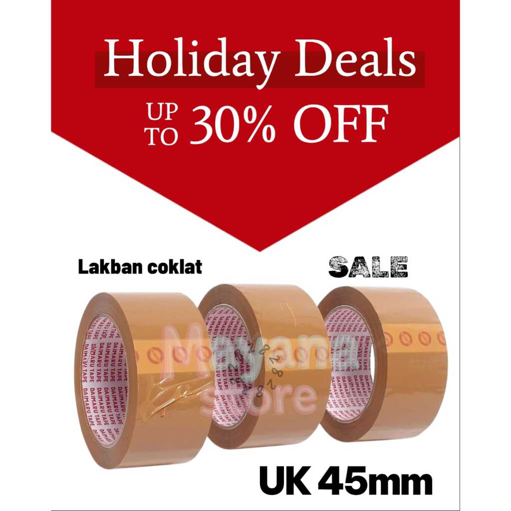 28 - 2026 Uk 45MM - Panjang 50 GULUNG Tape Tip BROWN Lakban 3M Super Perekat Lengket Sisi 1 Bagus Pa