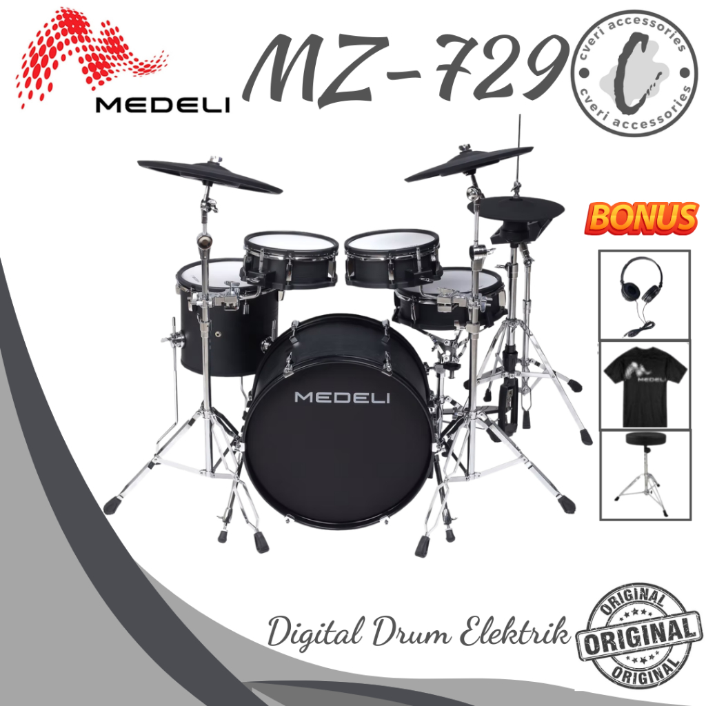 Medeli MZ-729 Digital Drum Kit Elektrik Medeli Original MZ 729 Digital Elektrik Drum Set Elektrik