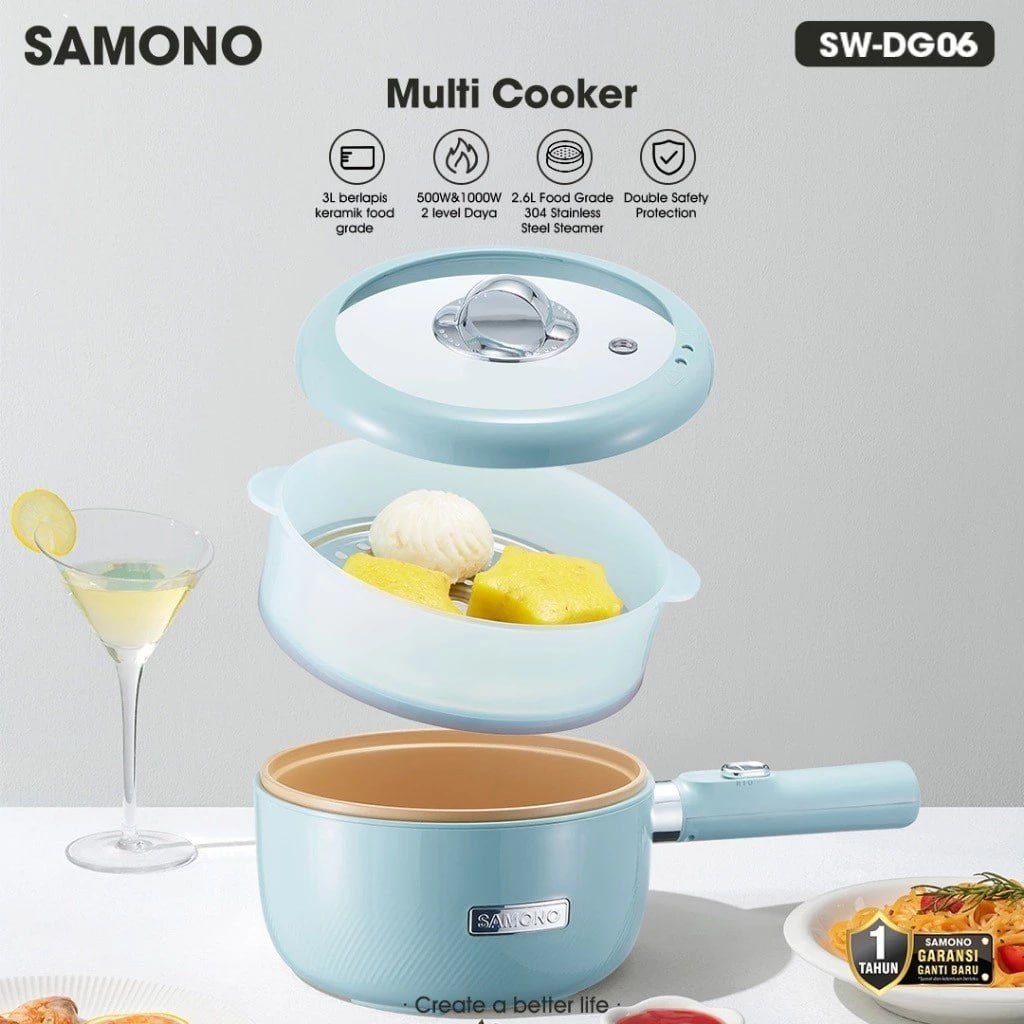 Panci Listrik 3L SW-DG06 / Teflon Listrik / Panci Serbaguna / Panci Listrik Multifungsi
