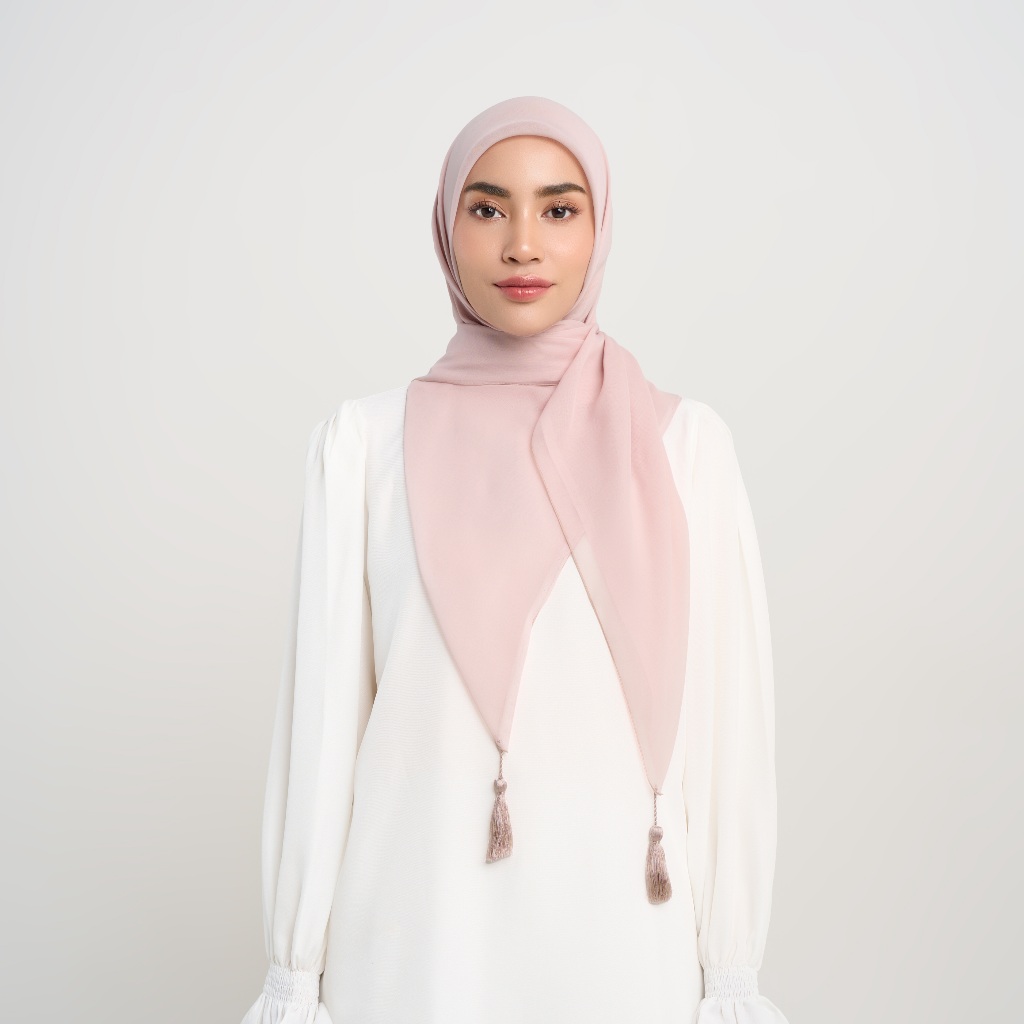 napocut Hijab - Restock Colors Plain Tassel - Hijab Segiempat Paris Jepang Premium Ronce 115 x 115 c