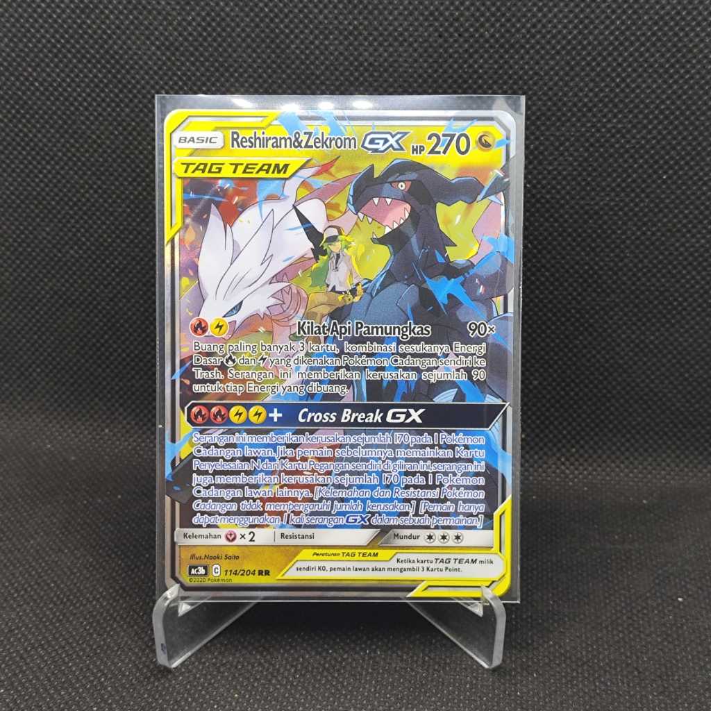 Pokemon Indo Reshiram&Zekrom GX Ac3b 114/204 RR