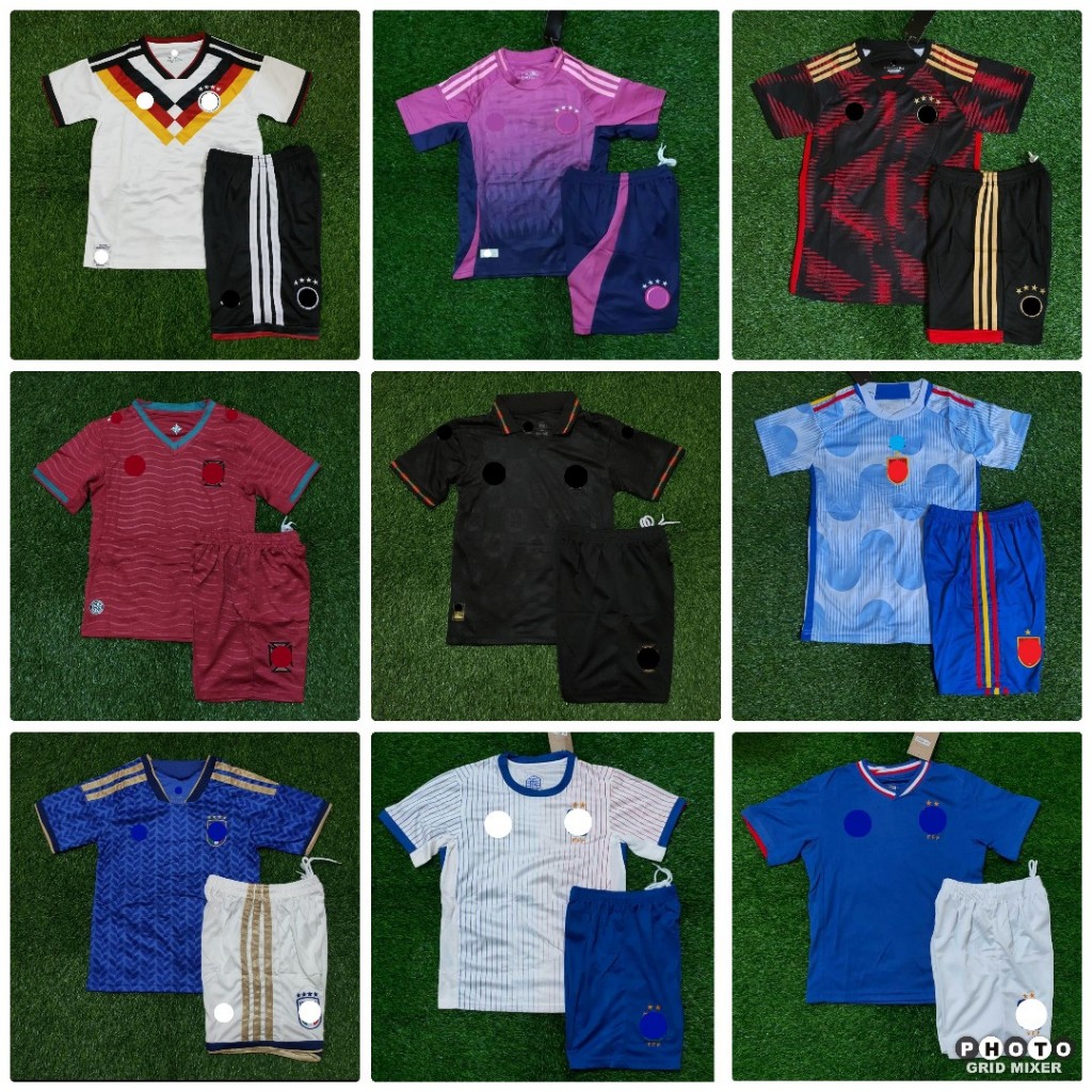 KIDS NEGARA ITALY JERMAN PORTUGAL PRANCIS SPANYOL HOME AWAY JERSEY BAJU BOLA ANAK PIALA EROPA DUNIA 