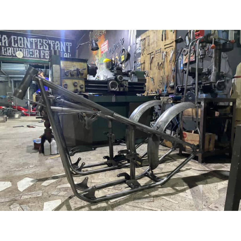 frame rangka Chopper set pnp mesin scorpio include spakbor dan sisibar