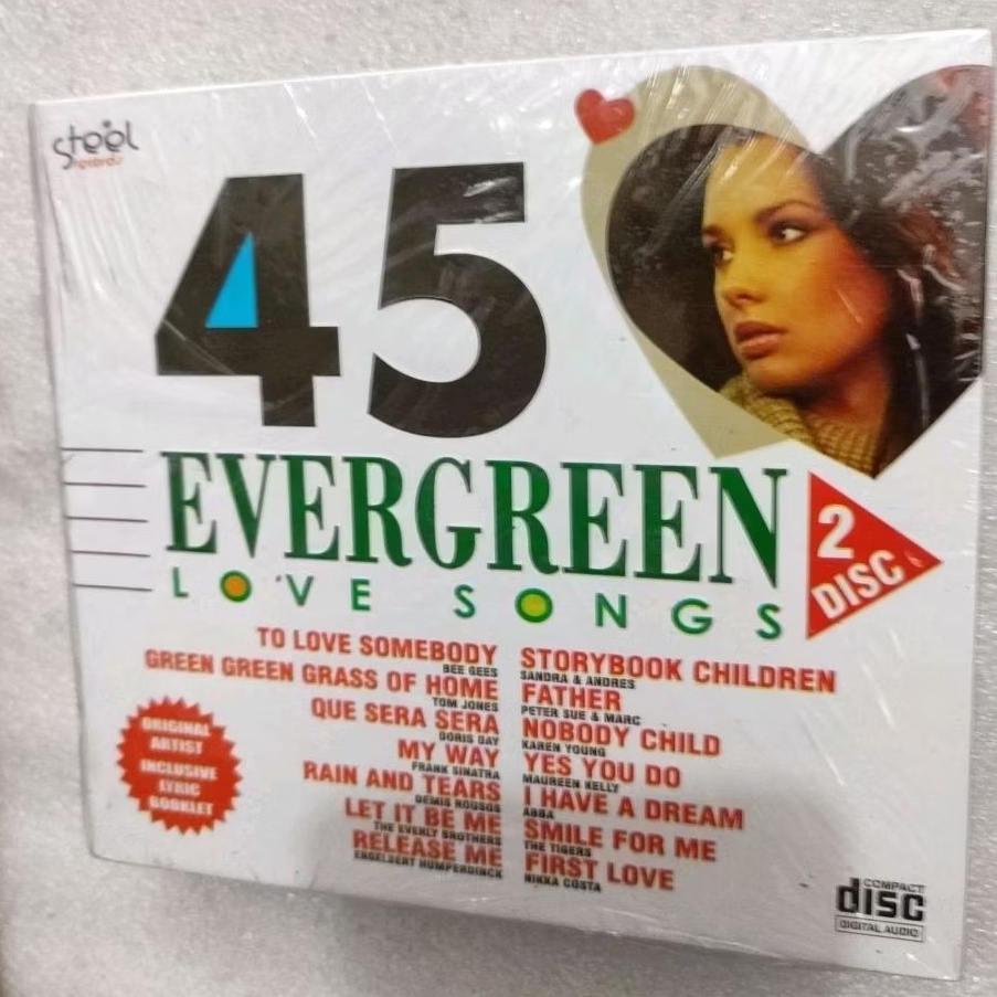 CD 45 EVERGREEN LOVE SONGS 2 DISC BEE GEES SANDRA & ANDREAS TOM JONES