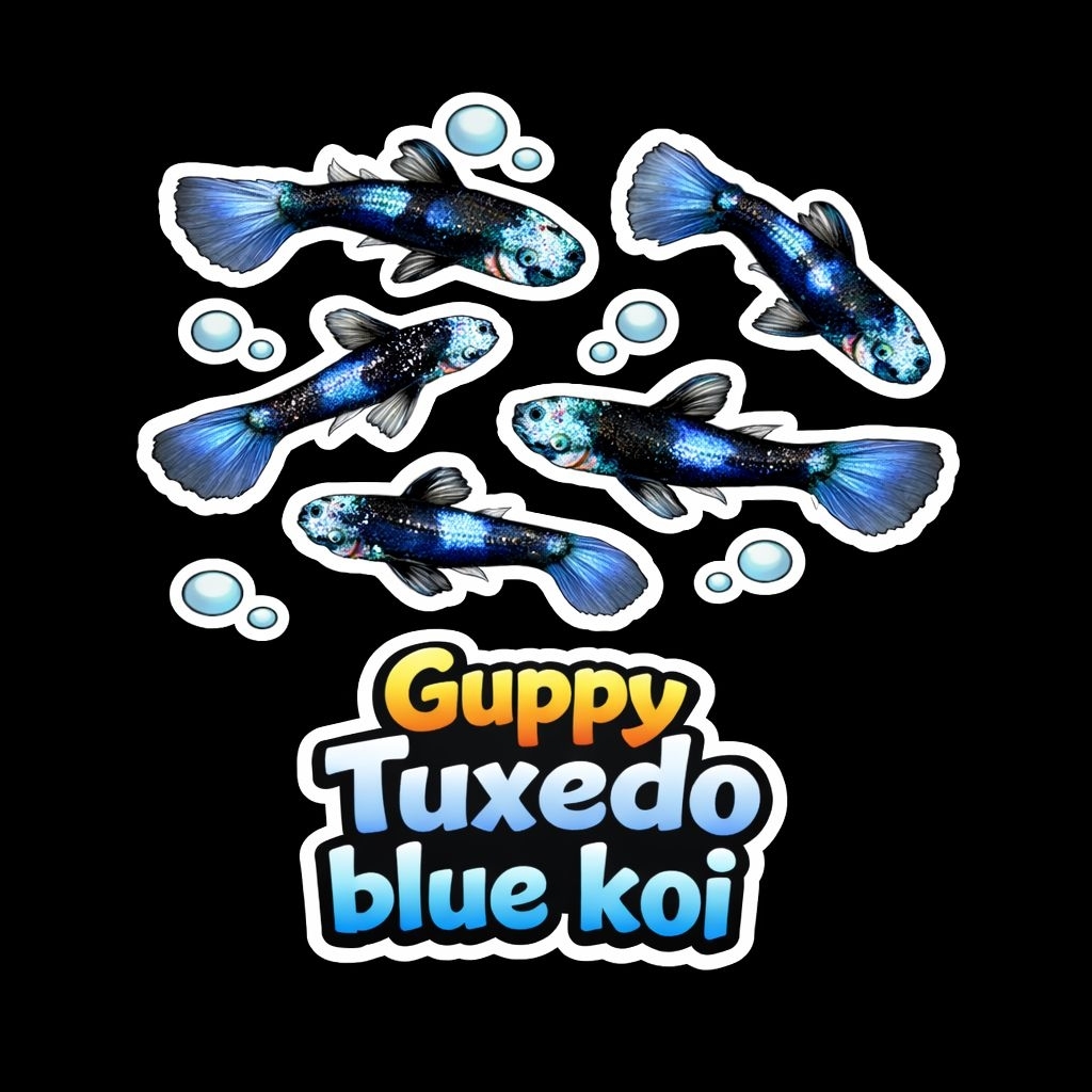 Hiasan aquarium Guppy blue koi