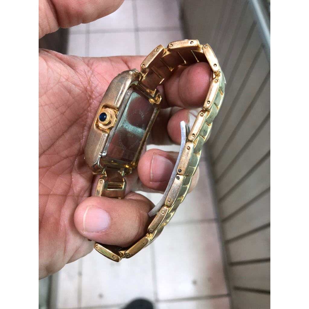 jam pria quartz gold elegan persegi klasik water resist er
