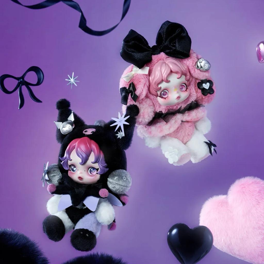 SKULLPANDA KUROMI & MY MELODY Plush Keychain
