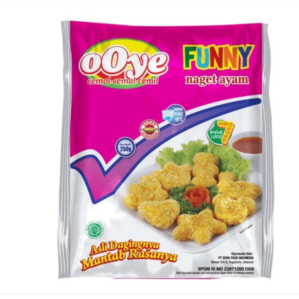 OOYE Chicken Nugget Funny 250gr Halal Nuget Ayam Bentuk Lucu