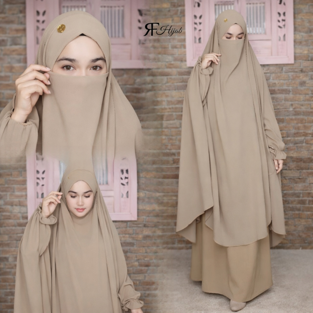 French Khimar Lengan Crinkle Premium – Hijab Syar’i Modern & Adem