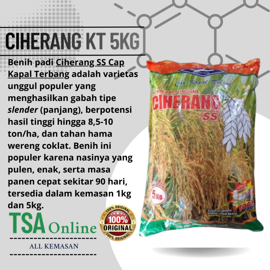 Benih Padi CIHERANG SS 5 Kg Cap Kapal Terbang Benih Padi CIHERANG SS 5 Kg Cap Kapal Terbang Asli Kem
