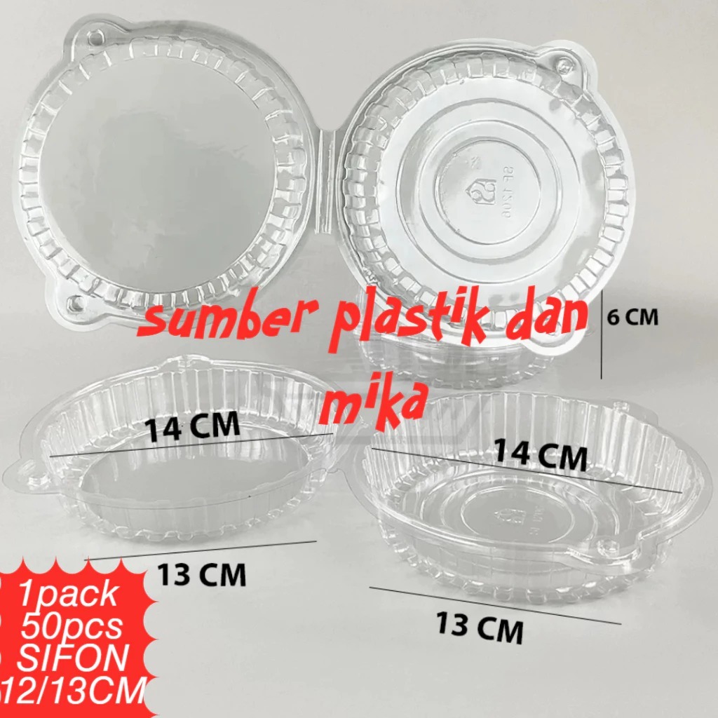 50pcs Mika Kue Bolu Bulat Sifon 12 Cm Tinggi 6 Cm/ Mika SF 1206 Tinggi 6 Cm / Mika Chiffon Bundar