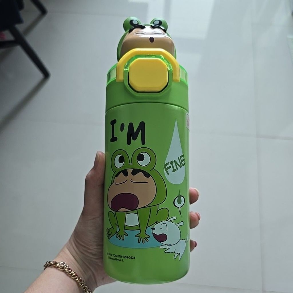 tumbler sinchan hijau kodok original second sus 304