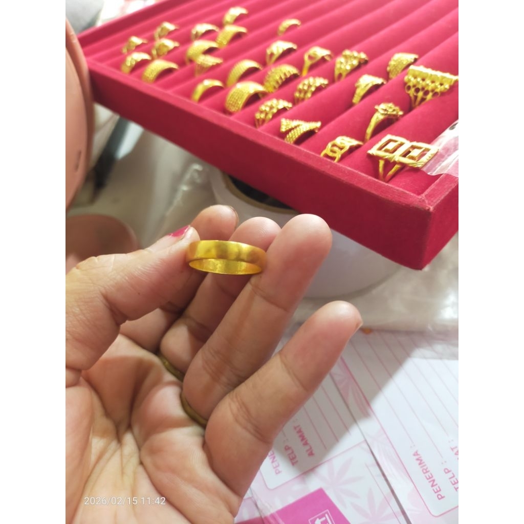 Cincin koin belah rotan bahan asli koin 91 asli bahan uang 500an kuningan