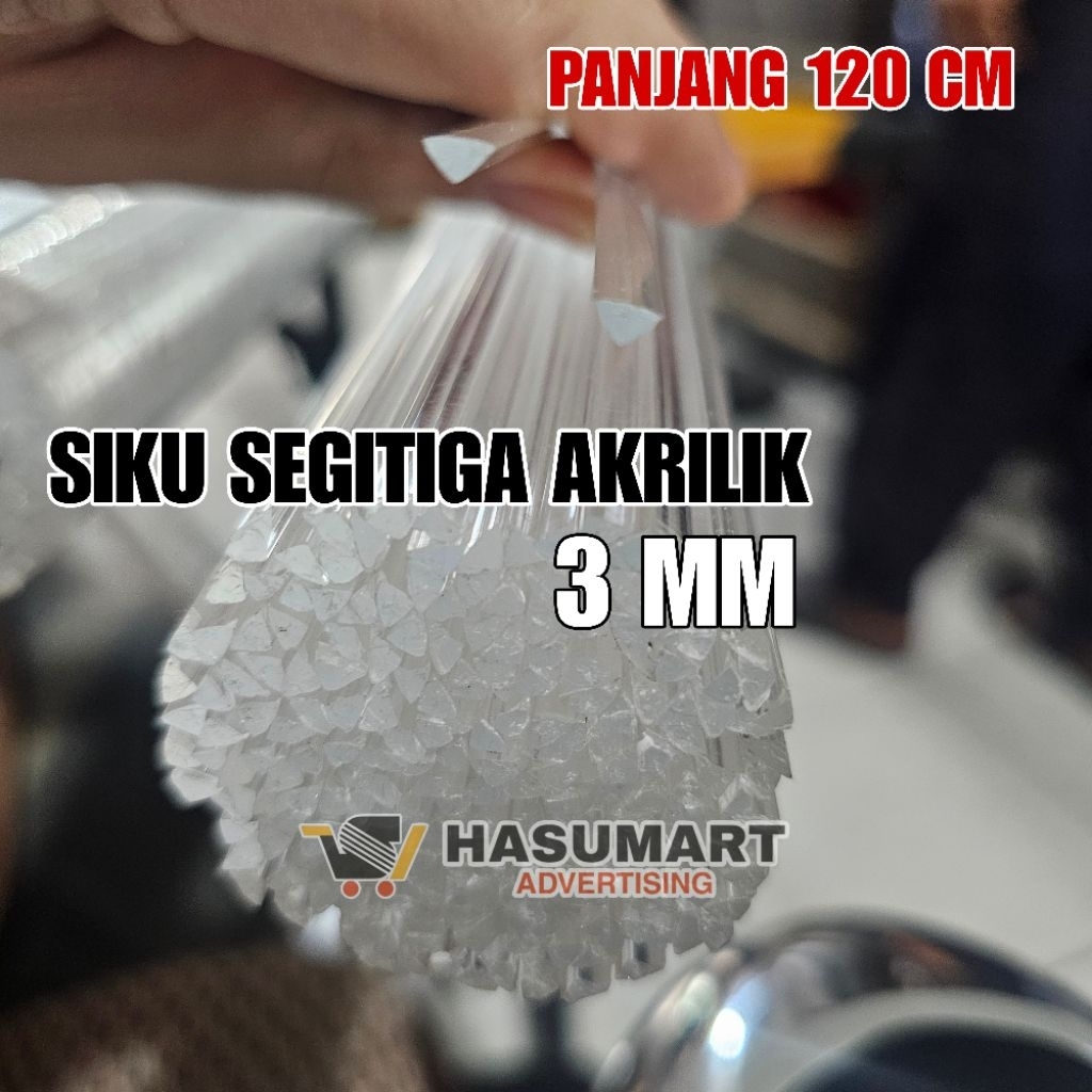 Siku Akrilik 3mm 120cm / Siku Segitiga Akrilik / Aksesoris Akrilik