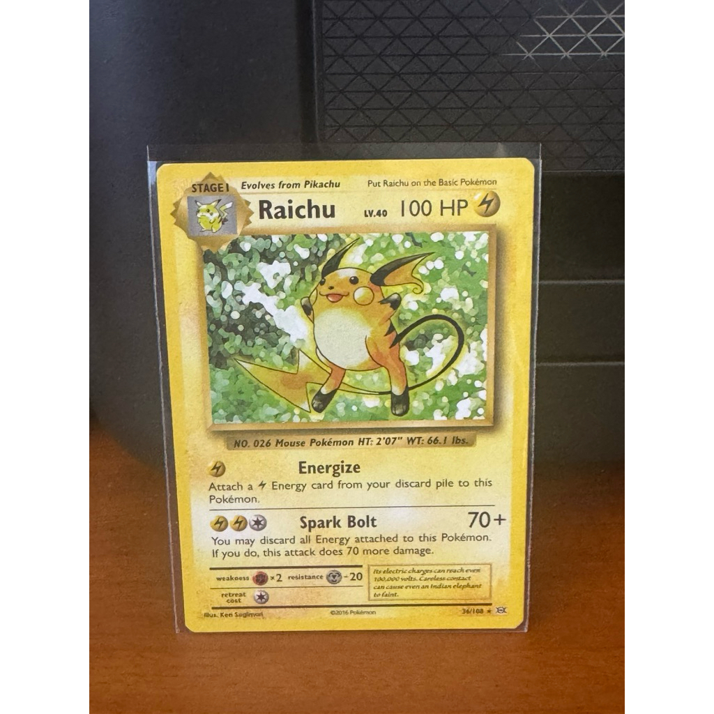 Raichu pokemon evolutions 36/108 pokemon tcg inggris