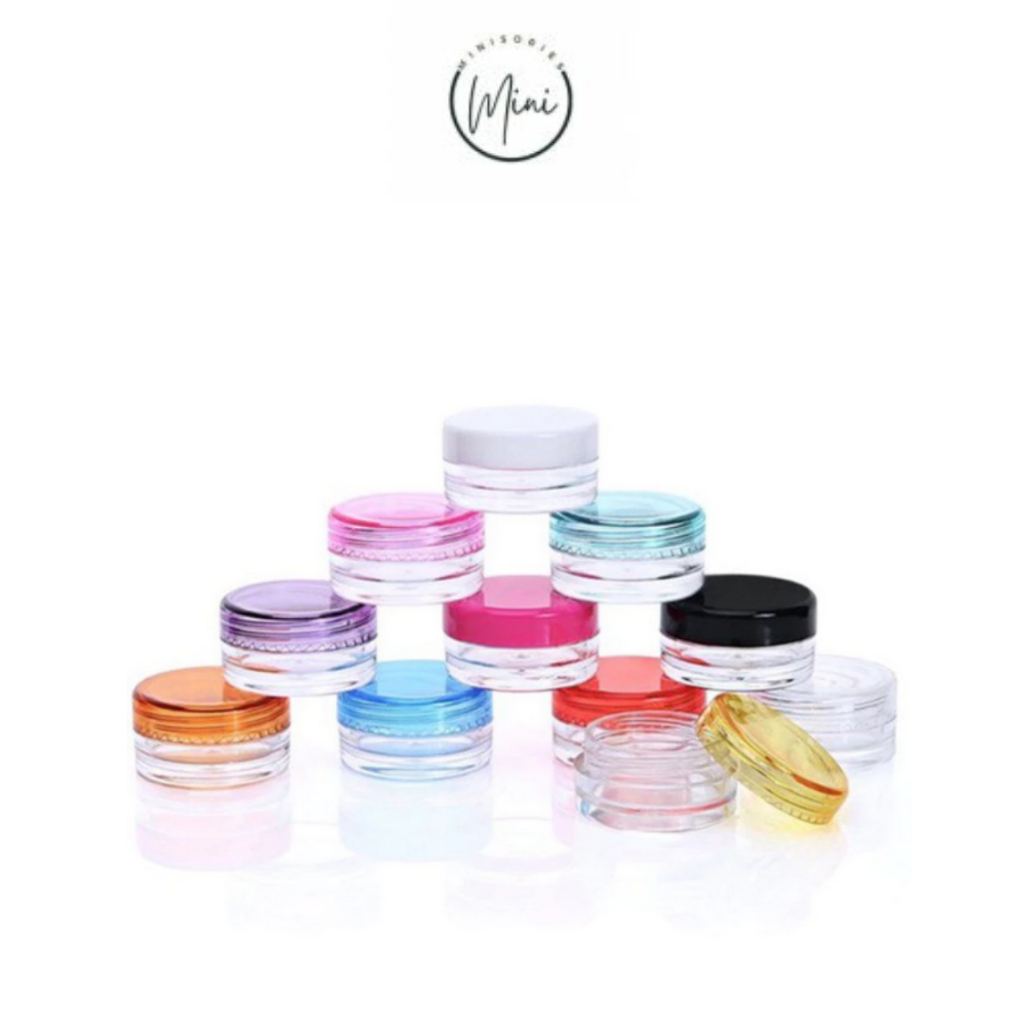 pot cream tempat lipblam lip balm 3gram jar wadah serum 3 gram kosmetik 3gr aneka warna warni
