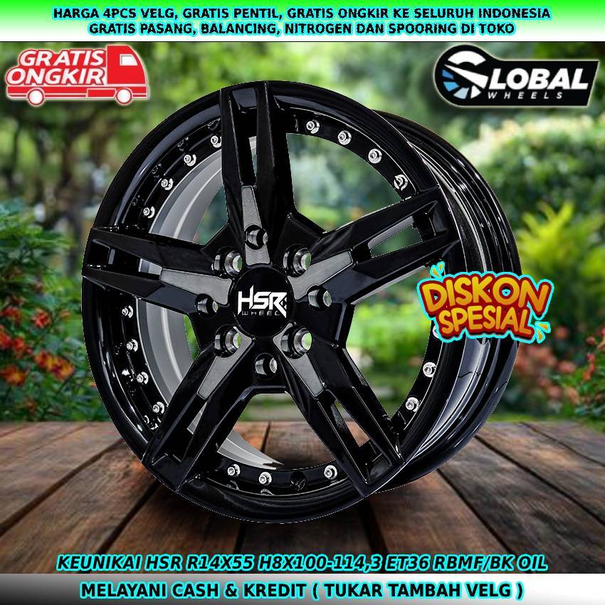 Velg racing hsr velg R14 untuk mobil wuling aei ev| Picanto| Atoz| Visto| dll velg hsr keunikai R14
