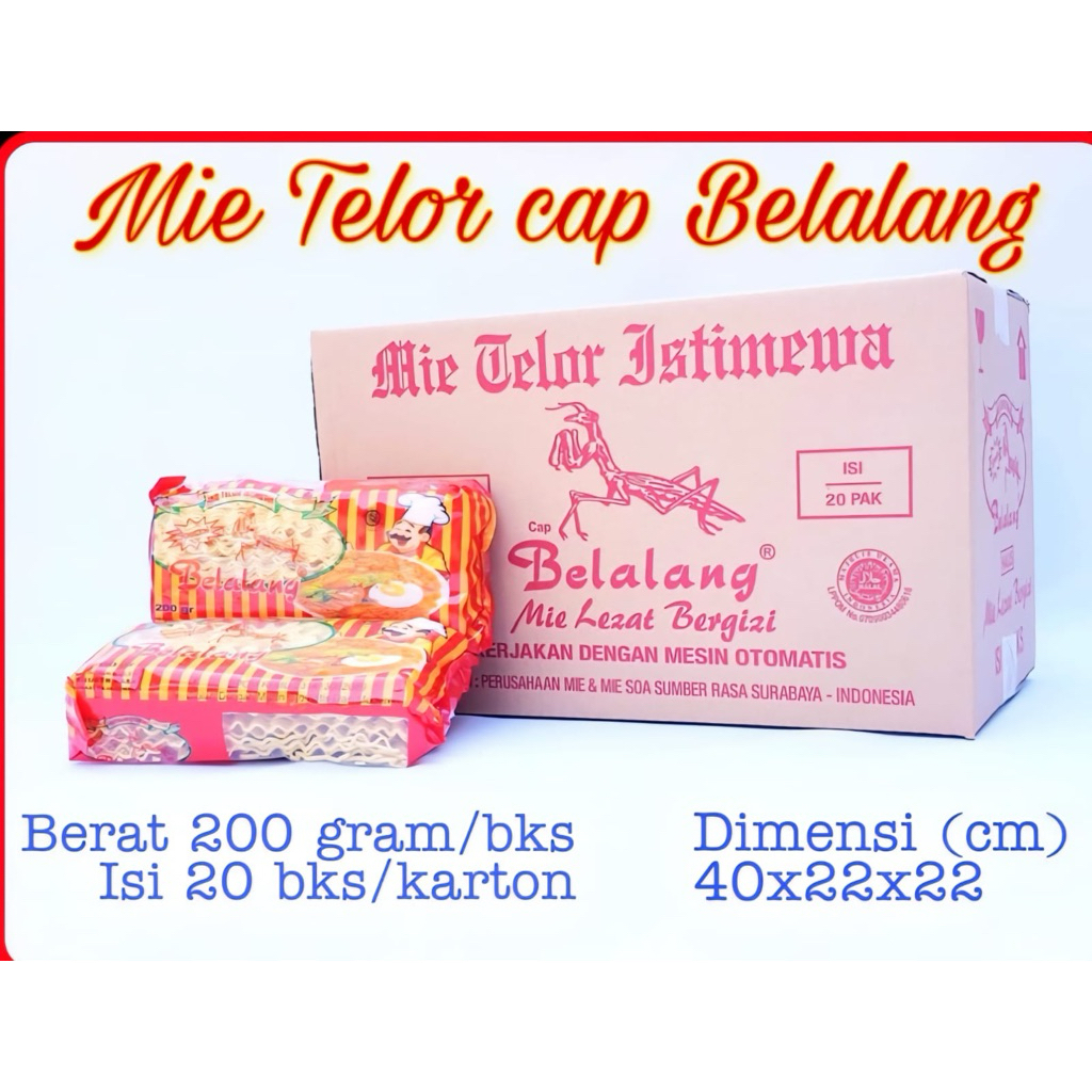 Mie Telor Cap Belalang/ mie keriting kuning