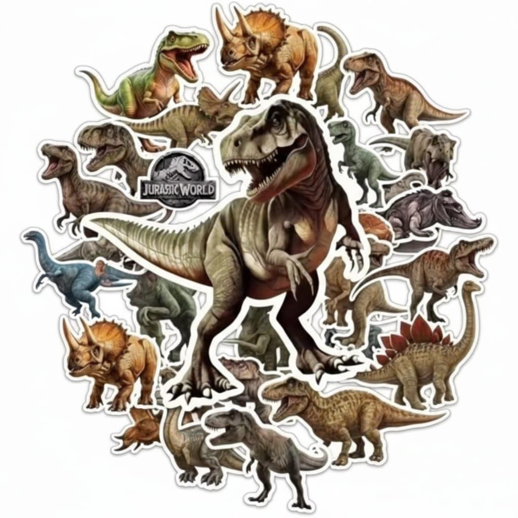 36 pcs Stiker Jurasic Park Tyrex Dinosaurus Anti Air Waterproof DIY Scrapbook Graffiti